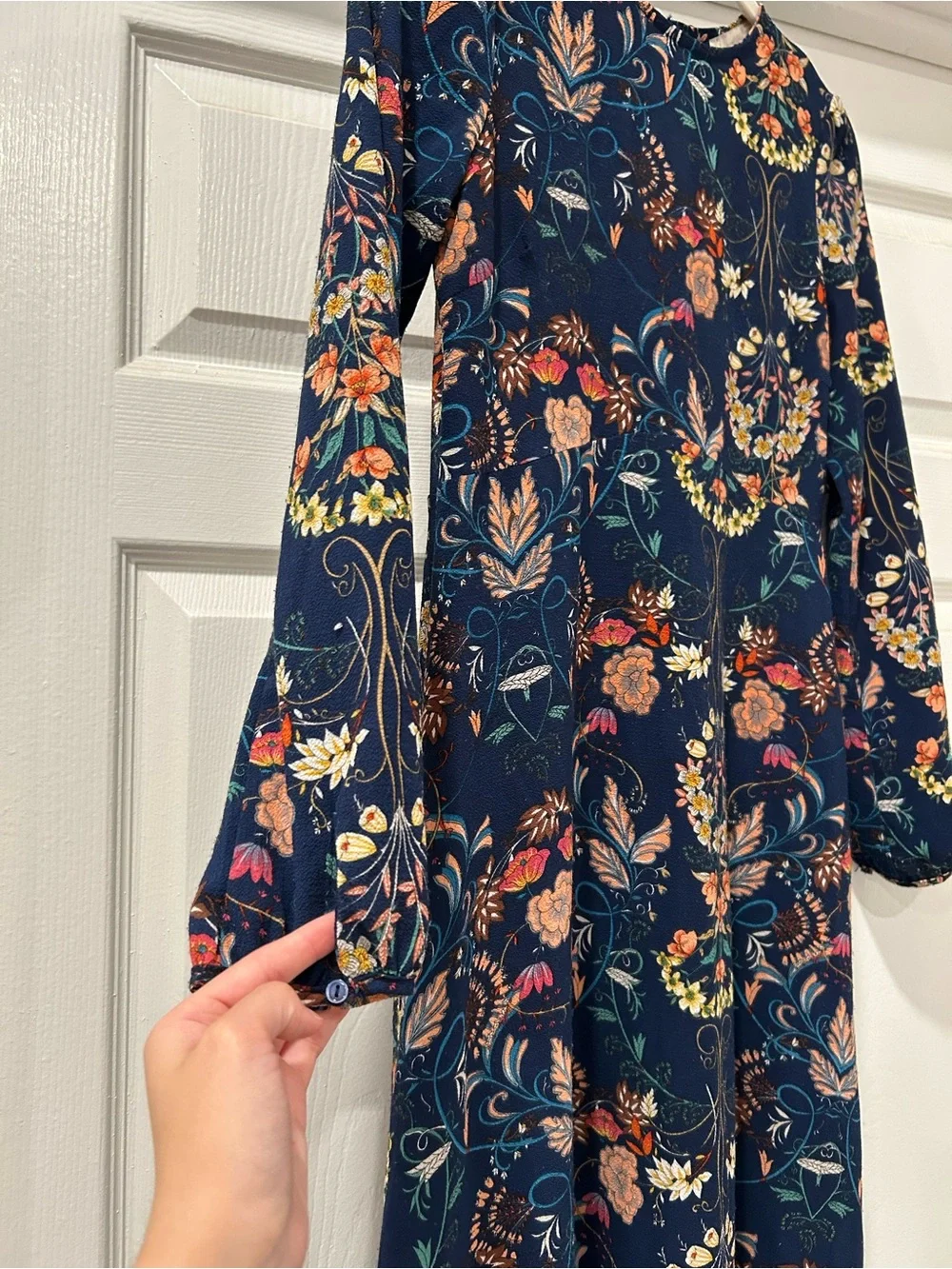 I Madeline Garden Splendor Floral Empire Waist Midi Dress Size Small - Picture 8 of 12